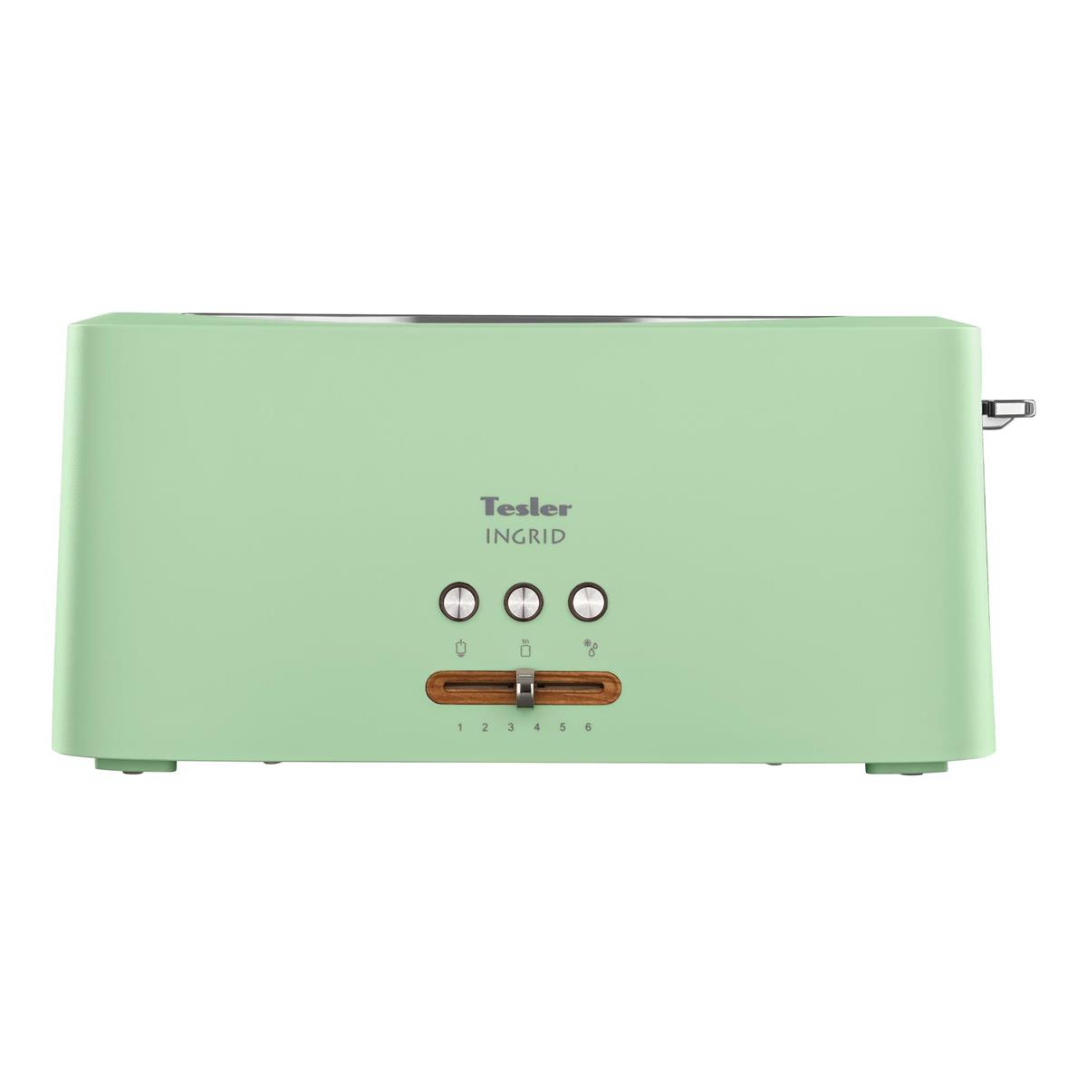 Изображение Тостер Tesler INGRID TT-140 GREEN (980 Вт  зеленый)