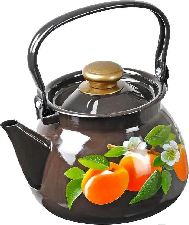 Изображение Чайник КМЗ 42104-132/6 эмал с рисунком (3,5, л л /коричневый)