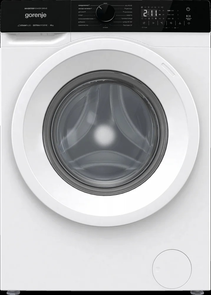 Изображение Стиральная машина Gorenje W1NHA62SAS, белый (фронтальная, 6 кг, 1200 об/мин )