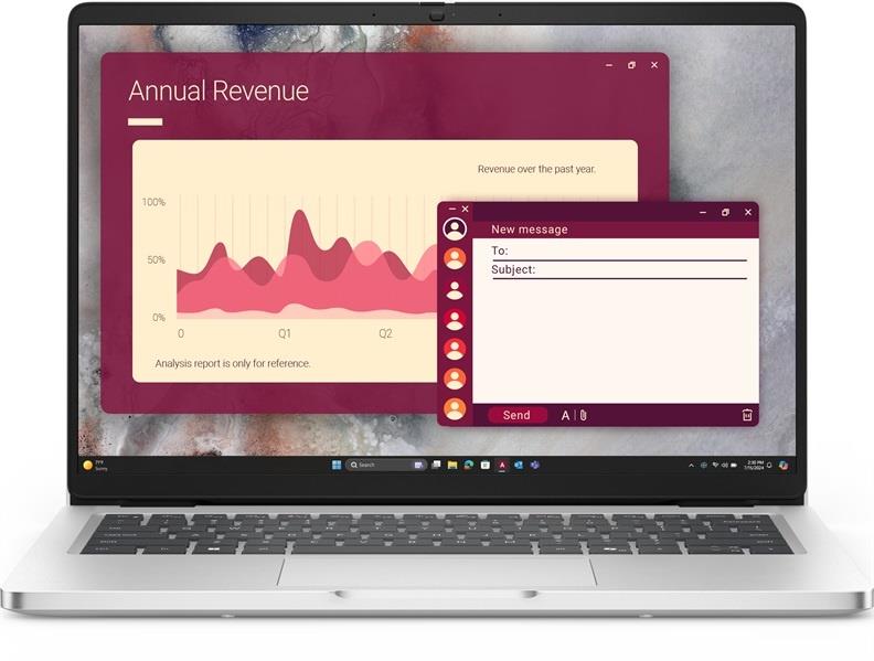 Изображение Ноутбук DELL Pro 14 (Intel 265U 2400 МГц/ SSD 1024 ГБ  /RAM 32 ГБ/ 14" 1920x1200/VGA встроенная/ Linux) (Pro14-7316)