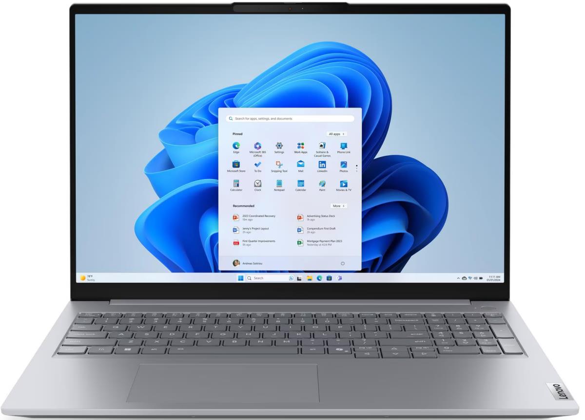 Изображение Ноутбук Lenovo Thinkbook 16 G9 IRL (Intel 210H 2200 МГц/ SSD 512 ГБ  /RAM 16 ГБ/ 16" 1920x1200/VGA встроенная/ Windows 11 Pro) (21US000QGQ)