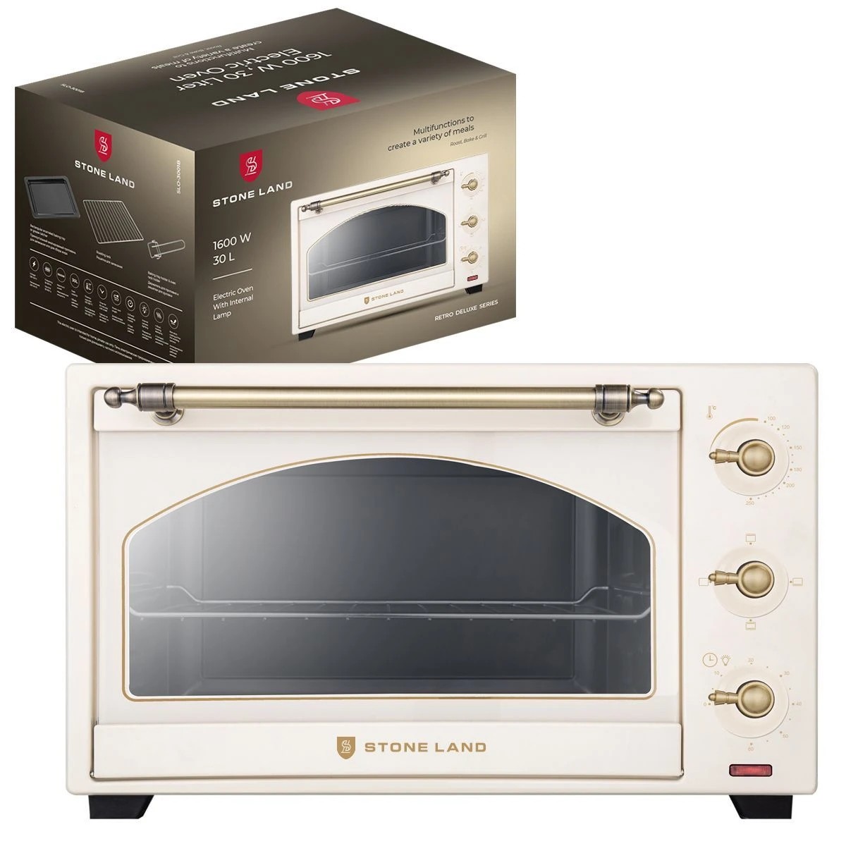 Изображение Электропечь STONELAND SLO-3001C (30 л /1600 Вт /кремовый)