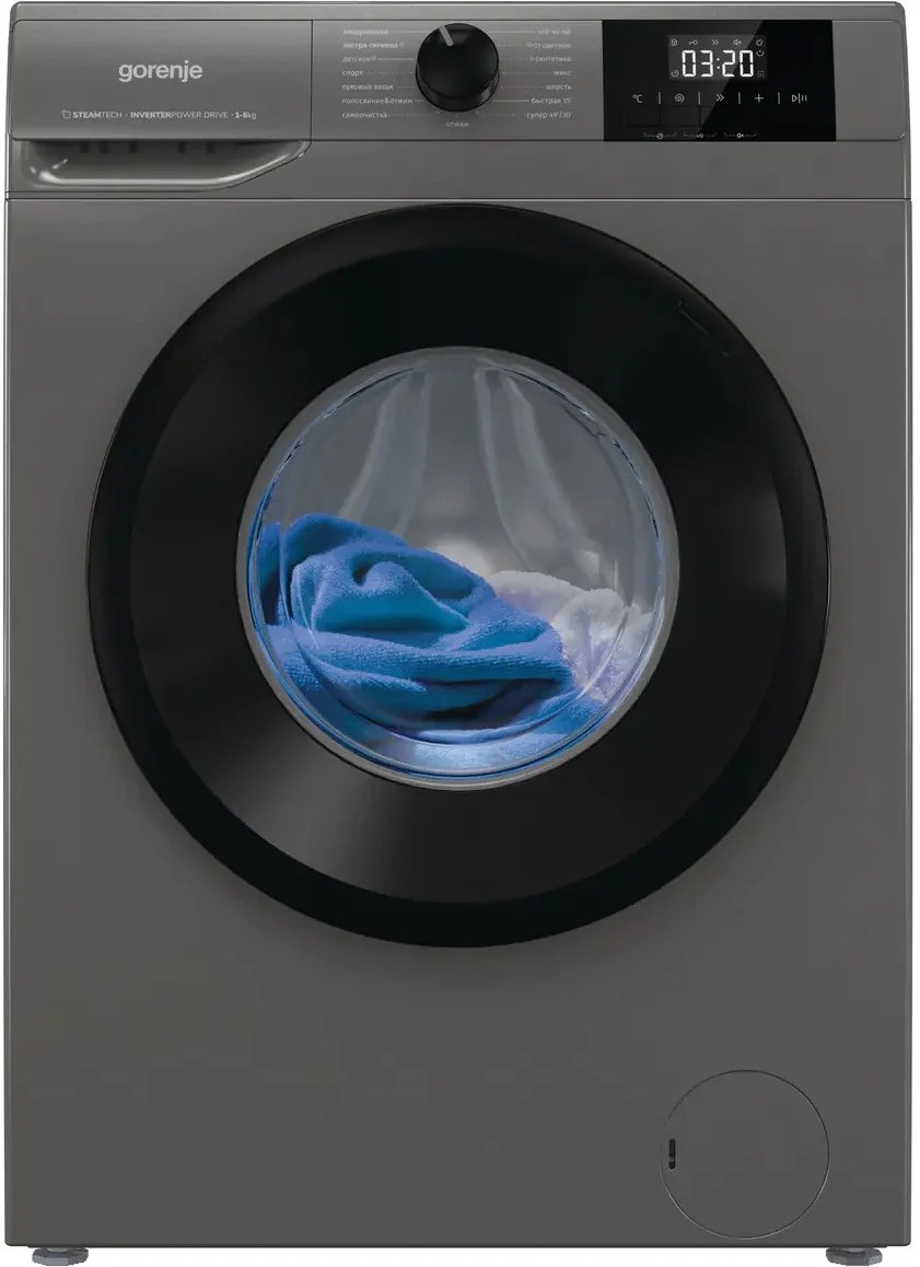 Изображение Стиральная машина Gorenje W3NGPI61SAST/C, серый (фронтальная, 6 кг, 1000 об/мин )