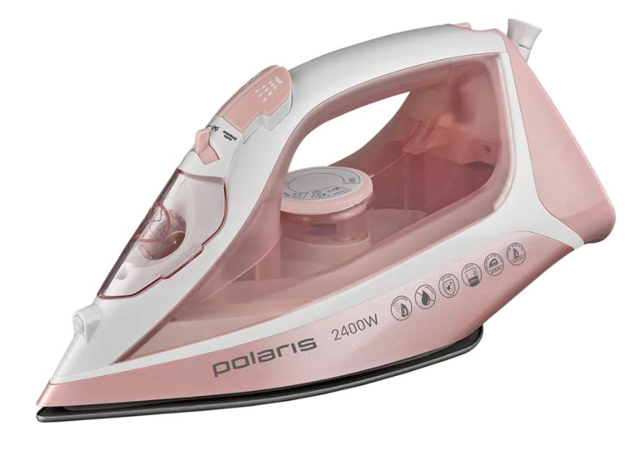 Изображение Утюг Polaris PIR-2497AK (2400 Вт/розовый, белый)